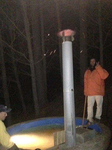 Innauguration of new (wood-fired) hottub!