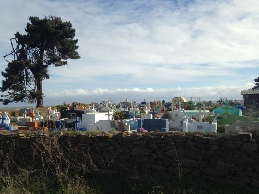 Cemetary at beginning of a little pueblo we passed going south along the coast toward Concepcion.