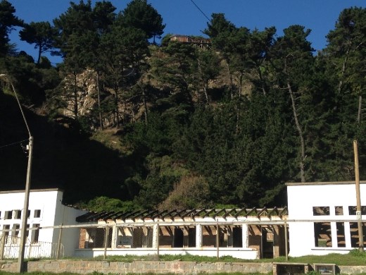 Tsunami damage. Not a great pic. Wish i had gotten one of this abandoned cliffside hotel that was wiped out by the tsunami.