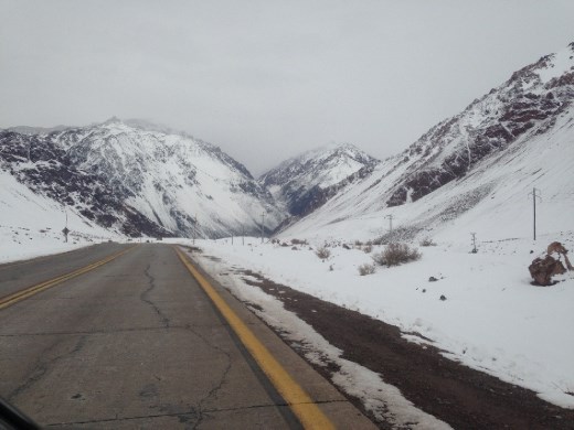 Heading down the Andes on the Argentina side.