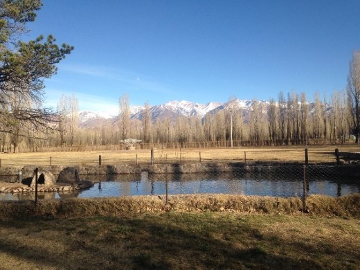 outside the hotel in Uspallata; the weather was beautiful!