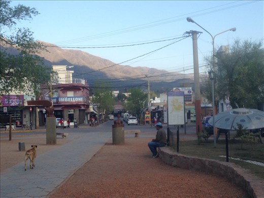 view down the main street from the plaza