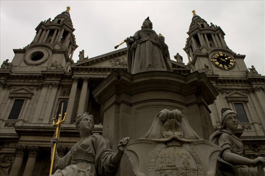 Contrast of the permanent, old and beautiful architecture overshadowing the very temporary nylon city below