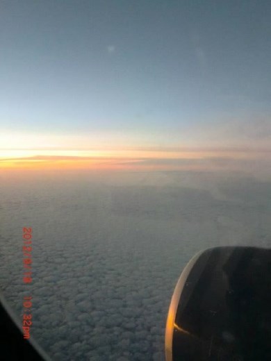 Breaking dawn. Flying towards a new place, adventure, and life. So nervous, yet, excited.