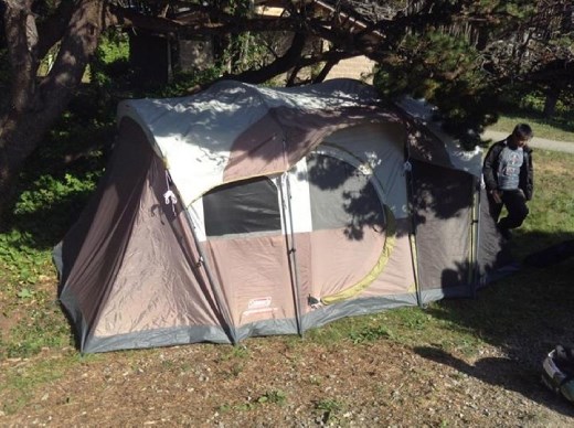 Tent! This is the boys part of the tent. Us girl got a blue tent :)