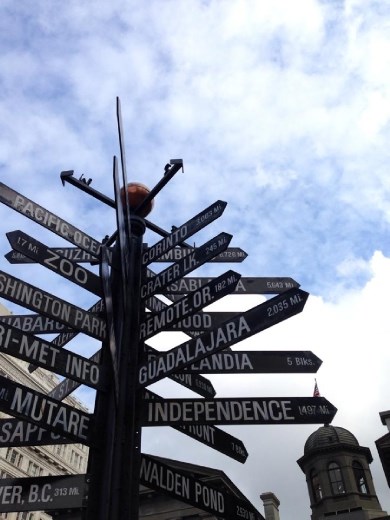 All the signs leading to a new place and adventure.