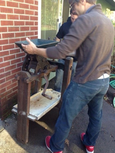 Taking out the apple cider machine!!!!!