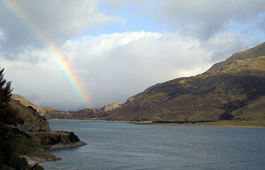 Rainbow by Wanaka Lake