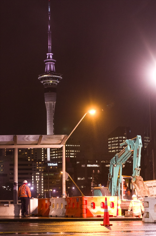 Auckland always has construction work somewhere in the city, usually this happen
