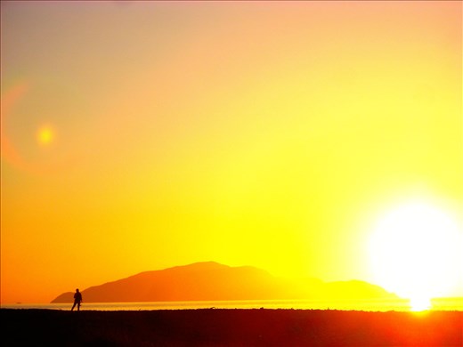 Sunset with Kapiti Island in the background