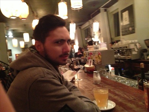 Alex drinking a Berlin Winter