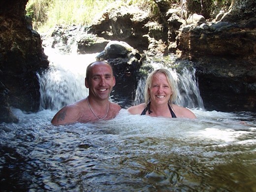 Hot water pool bathing, near Taupo