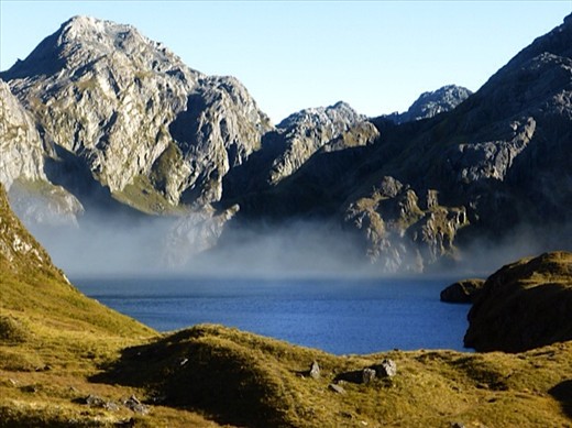 Routeburn Track, lake from Conical Hill
