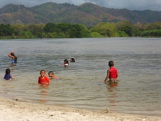 Kids swimming in river near Palomino