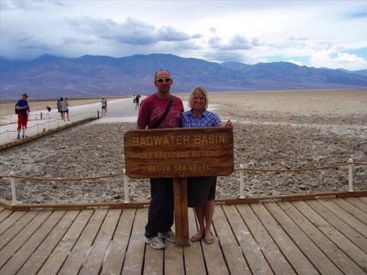 Death Valley Badwater- lowest point in USA (282 ft below sea level)