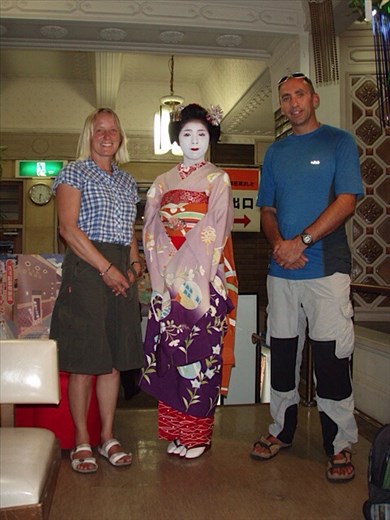 We meet the geisha - look how tiny her feet are