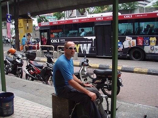 Waiting for our bus to the airport :(