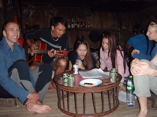Fun night singing in Akhar tribe homestay