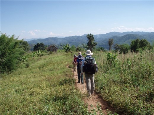 Trekking through countryside near Chaing Mai