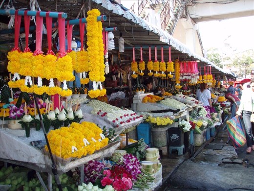 Flower market with festival flowers