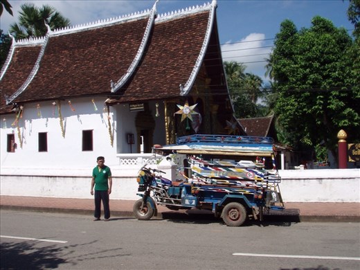 Luang Prabang - a temple and a tuk tuk - pretty much sums up the place!