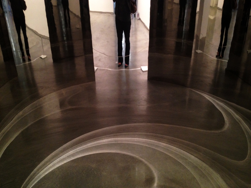 (5) The final image looks at the interactive art experience from a first person perspective. Instead of observing others at 
The Musuem of Contemporary Art in Sydney, I turned the lens on my own personal interaction with one of Anish Kapoor’s 
reflective works. Making myself part of the art experience.  The reflective environment provided by the artist and the composition captured by the photographer. A little collaboration between me and Anish Kapoor (This photo was taken with an iPhone)