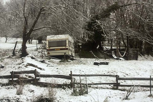 The first time I see a thick layer of snow