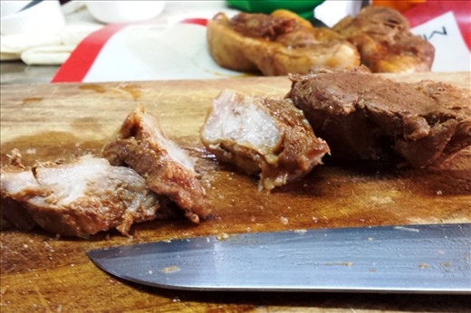 The fatty cooked pork