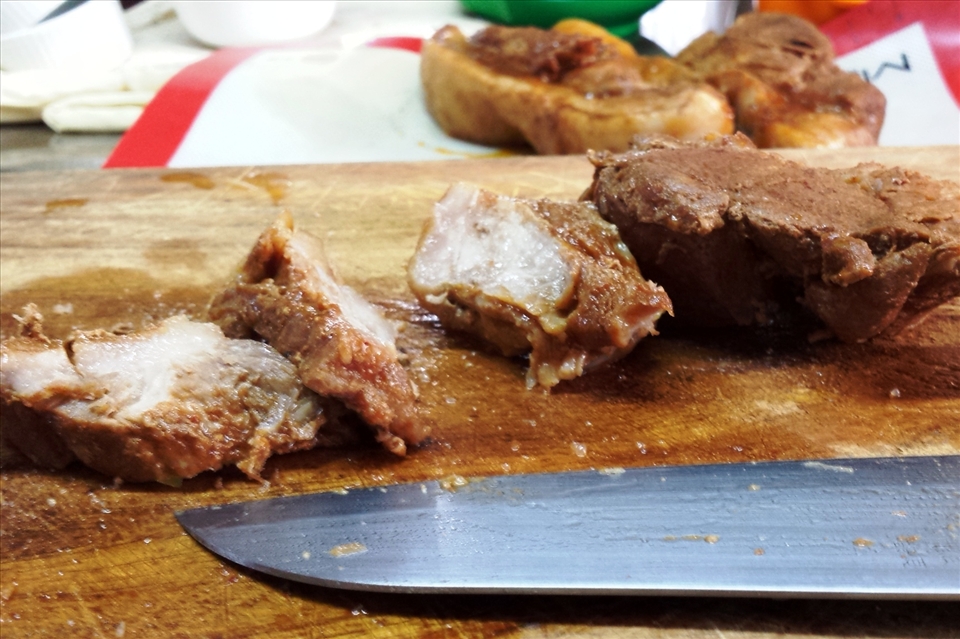 The fatty cooked pork