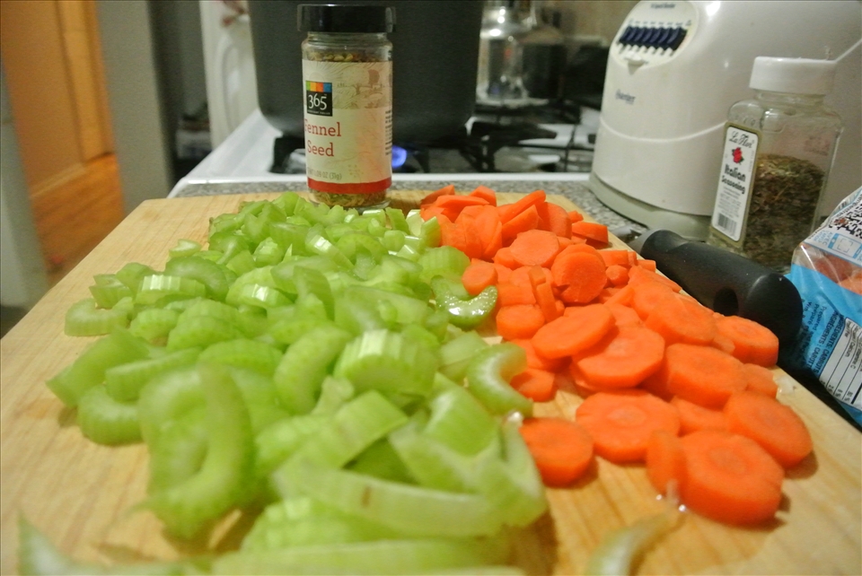 Prepping ingredients