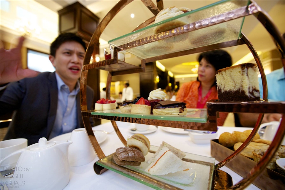 Spirited conversation over High Tea.