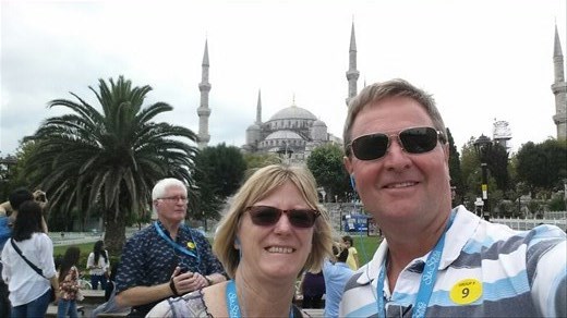 Outside the Blue Mosque Istanbul