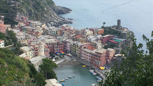 Looking down on Vernazza on the walk from Monterosso