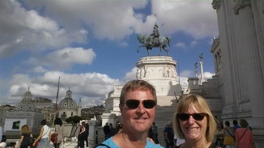 Under one of the many sculptures at Il Vittoriano