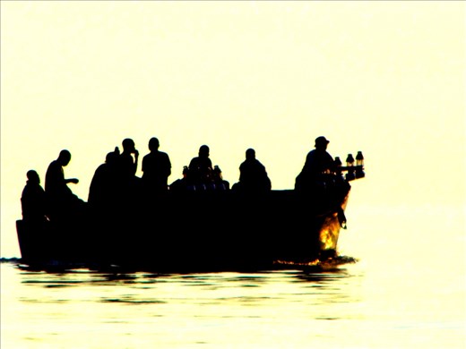 Fishermen with the lanterns ready for the night