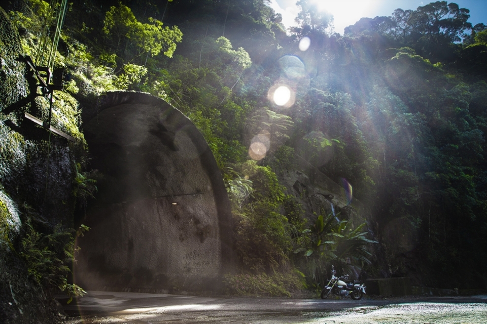 Abandoned Tunnel in a travel with my custom motorcyle.