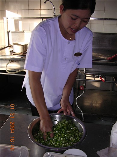 Chopped spring onions...