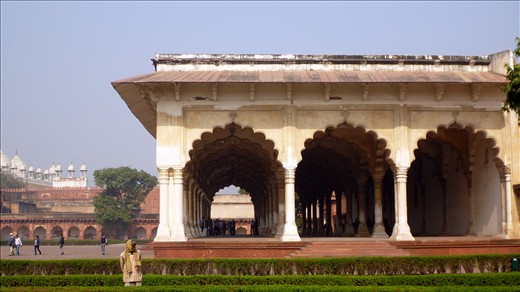 Behind the great walls of Agra Fort lies the Diwan I Am (Hall of Public Audience). Constructed between 1631-40 this is where the emperor addressed his people.
