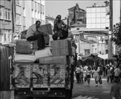 In Istanbul's centre everything looks like built for europeans. But not always. Three men jump from the truck to drink turkish coffee, and come back after the pause waiting for the their driver. When the fake rules of tourism meets real life the contrast hits you.: by contest2014, Views[447]
