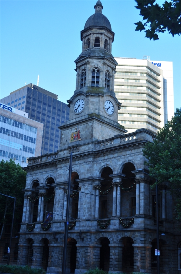 Old vs the new. A more than century old architecture gloriously soaring with the backdrop of the modern day buildings.(Adelaide)