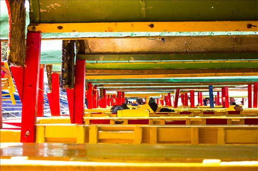 Chinampas. The Chinampas are simple boats made by the people who live there.    