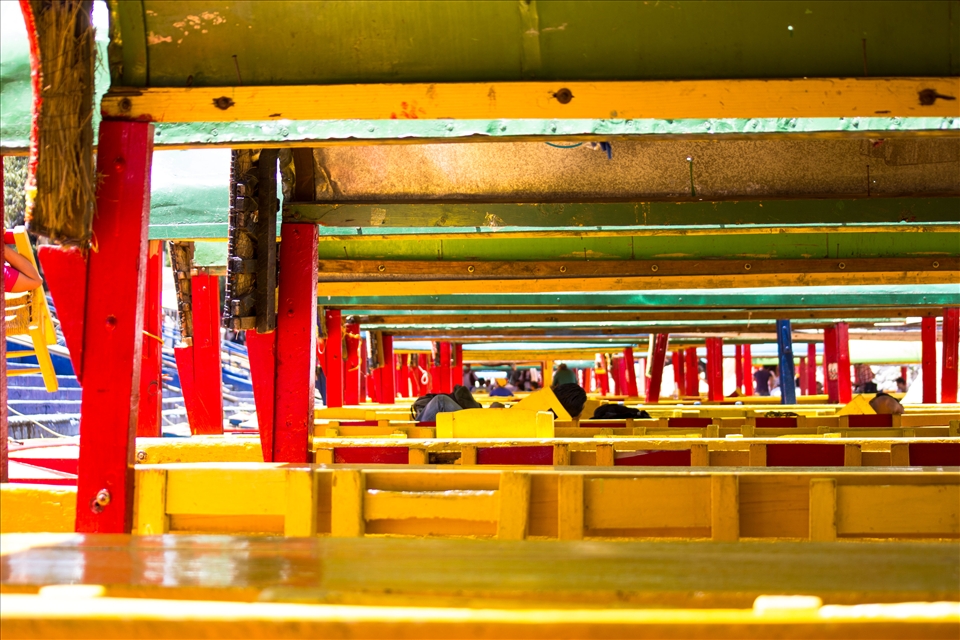 Chinampas. The Chinampas are simple boats made by the people who live there.    
