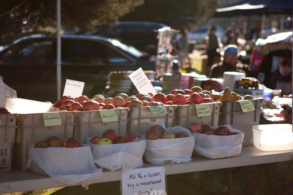 This local fruit producers stall sits unaccompanied up the back with few visitors. Next month the man will be sure to change his allocated spacing in want for more visitors and passersby.