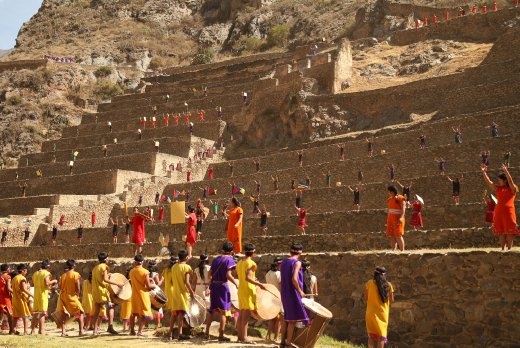 Ollanto Rami reenactment in Ollantaytambo