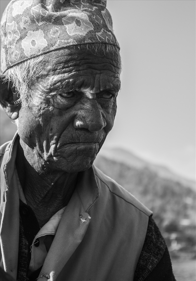 A boatman while he was describing the life of hardship as he rowed the boat.