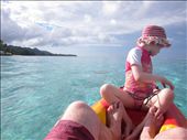 Sam took Jemima out in the kayak to look at the fish. Aroa beach, Rarotonga: by crustyadventures, Views[388]