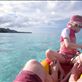 Sam took Jemima out in the kayak to look at the fish. Aroa beach, Rarotonga Views[255]