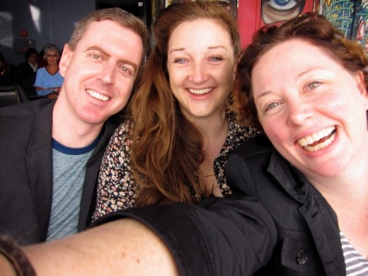 Team Hobart selfie - Global Dan, Chatfiend and me heading up the river on the Mona Roma ferry.