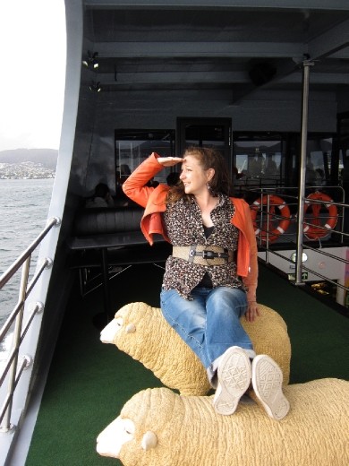 Land ahoy!  View from the sheep's back aboard the Mona Roma ferry, returning after a 6 hour art stint.