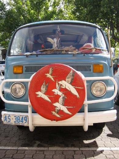 The Taswegian Hippie is alive and well.  Salamanca Place, Hobart